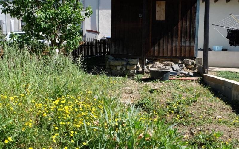 kleine Grünfläche angrenzend an Garage